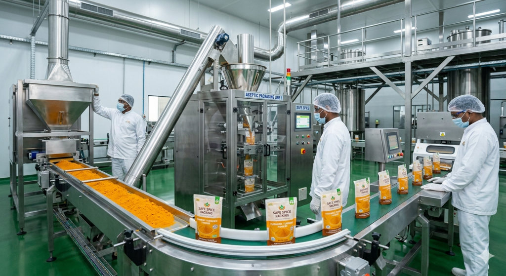 Aseptic Spice Packaging Factory | Safe Spice Packing