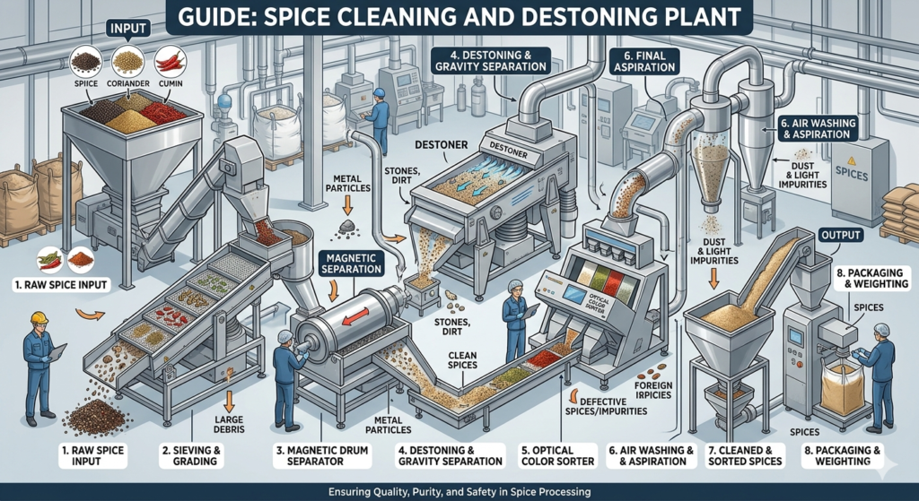 Spice Cleaning and Destoning Plants Guide